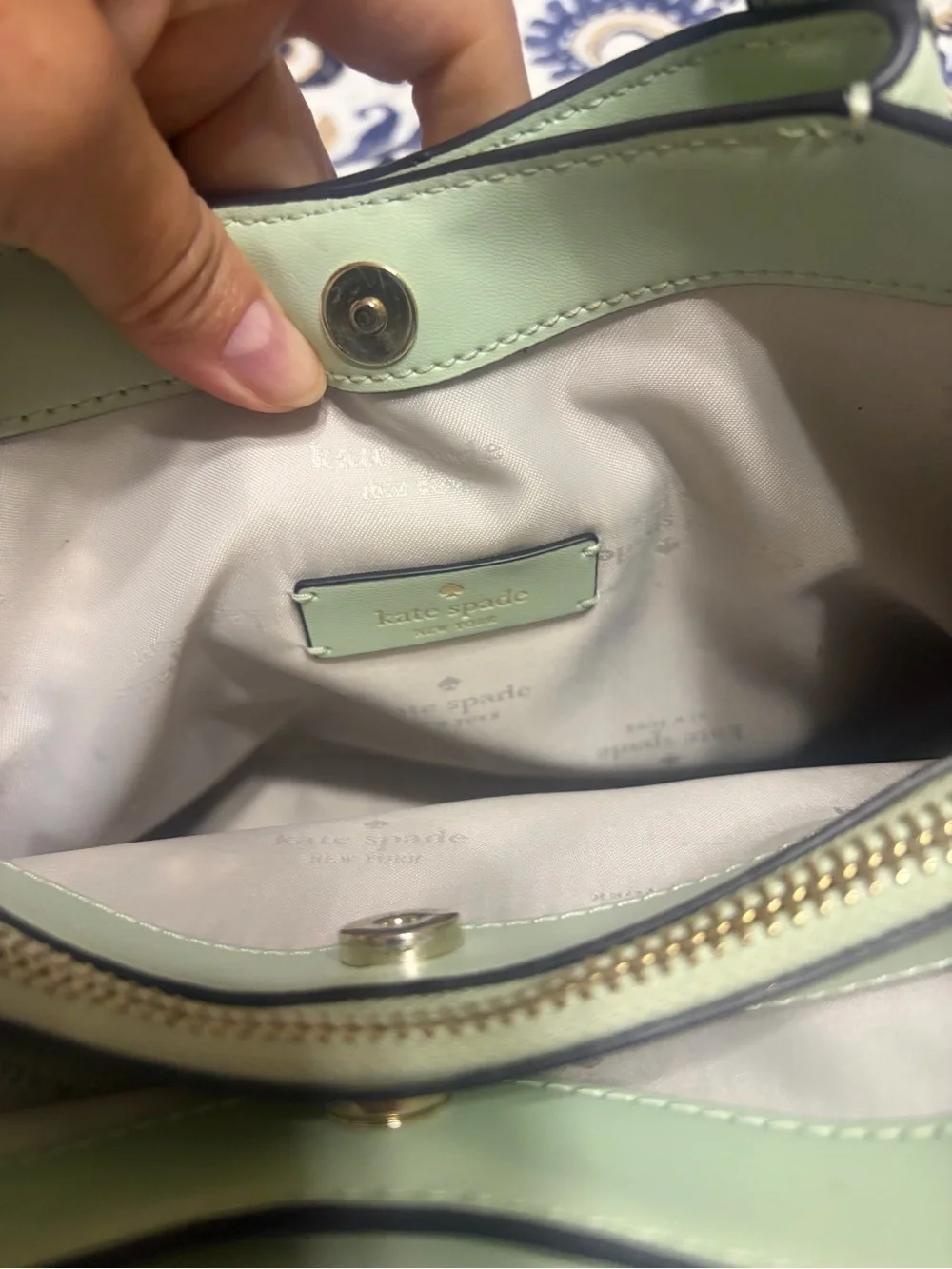 Kate Spade ♠️ New York Pistachio color Pebbled Leather small Dumpling bag
